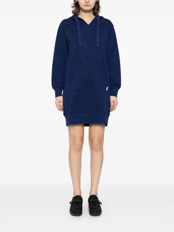 SPORT b. by agnès b. Aop jurk met capuchon - Blauw