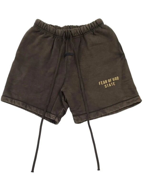 FEAR OF GOD ESSENTIALS short à logo imprimé - Marron