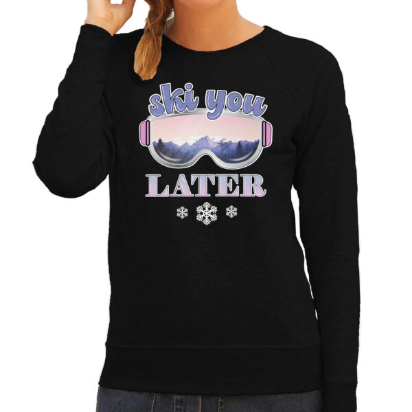 Bellatio Decorations apres ski sweater dames - Ski you later - zwart - apres ski/wintersport - skien