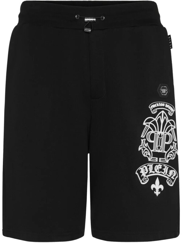 Philipp Plein short de sport à logo imprimé - Noir