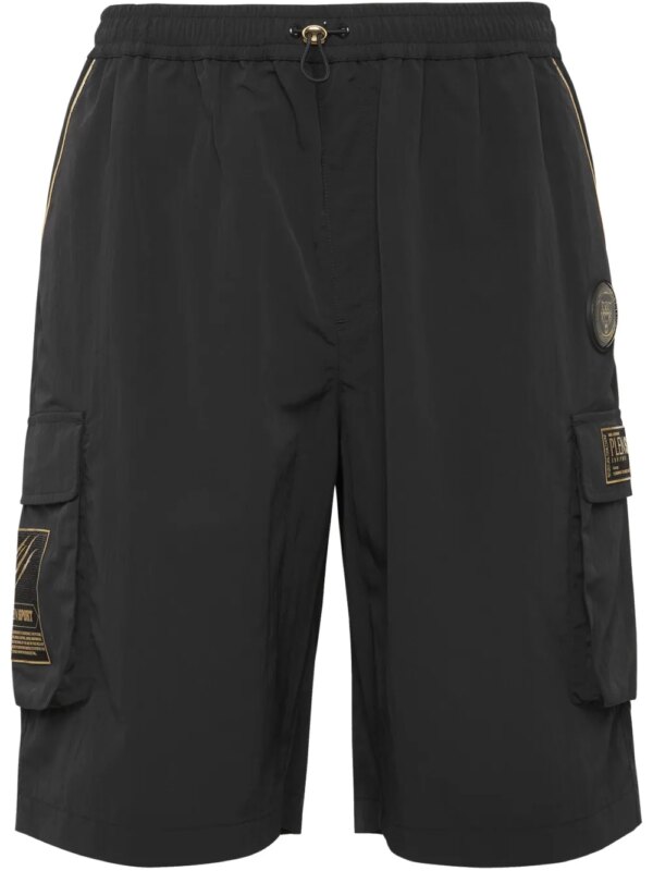 Plein Sport short Laminated à poches cargo - Noir