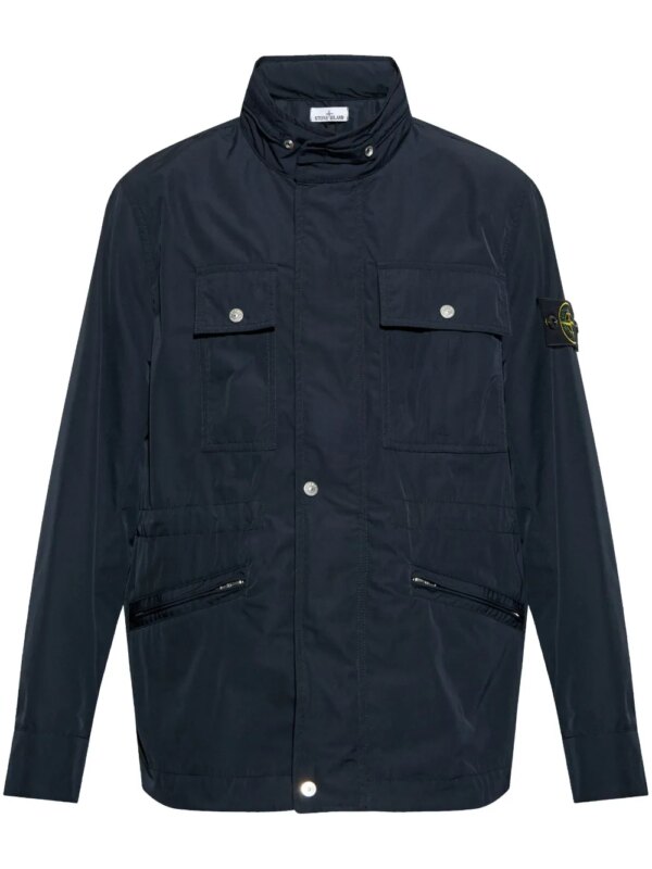 Stone Island veste matelassée à patch Compass - Bleu