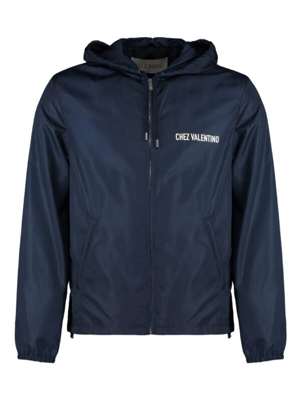 Valentino Garavani coupe-vent à imprimé Chez - Bleu