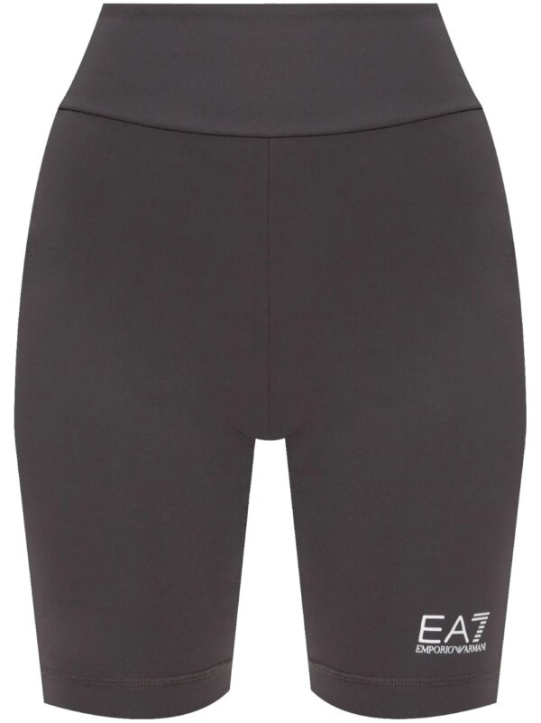 Ea7 Emporio Armani short cycliste à logo imprimé - Gris