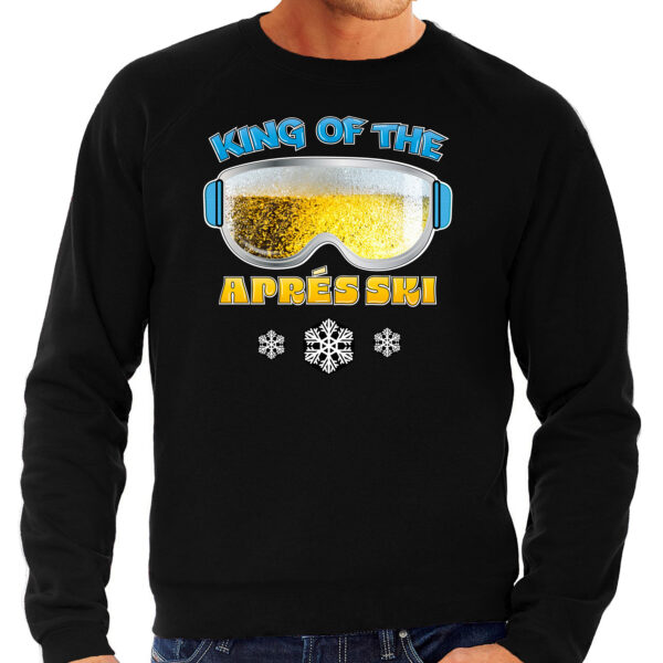 Bellatio Decorations apres ski sweater heren - king of the apres ski - zwart - wintersport - bier