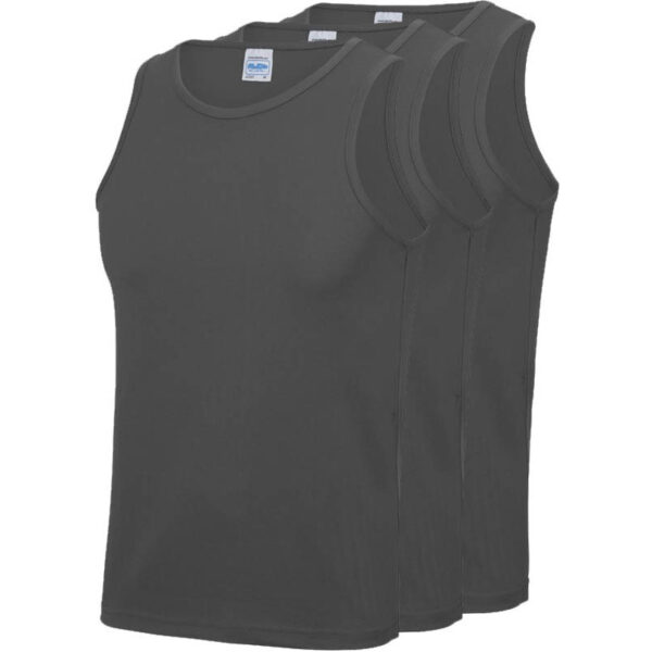 AWDis sport sintlet/tanktop - 3x - heren - Donkergrijs - mouwloos