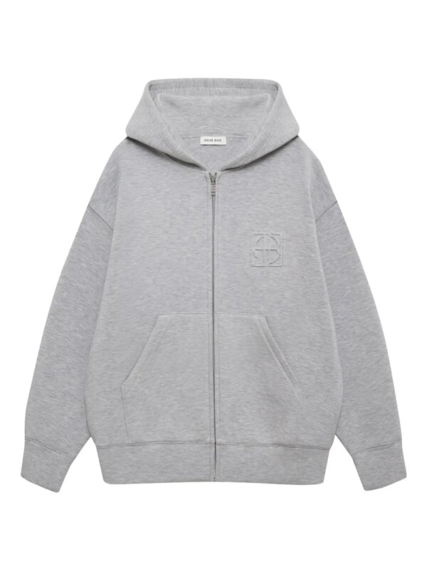 ANINE BING veste zippée à monogramme embossé - Gris