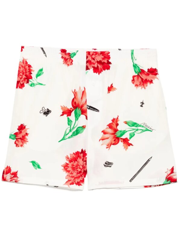 Moschino short à fleurs imprimées - Blanc