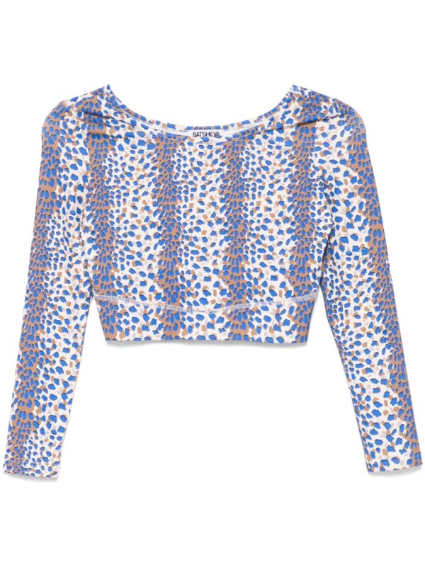 Batsheva haut à imprimé léopard - Bleu