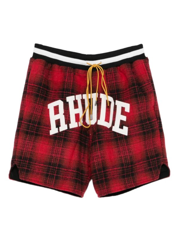 RHUDE short à carreaux - Rouge