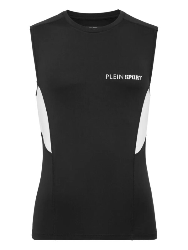 Plein Sport débardeur à logo imprimé - Noir