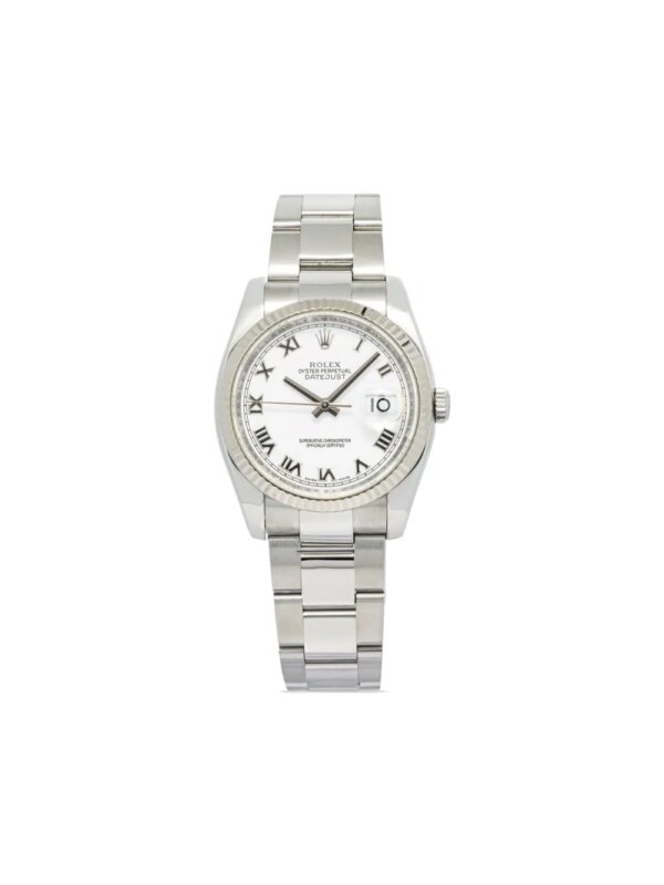 Rolex montre Datejust 37 mm pre-owned - Blanc