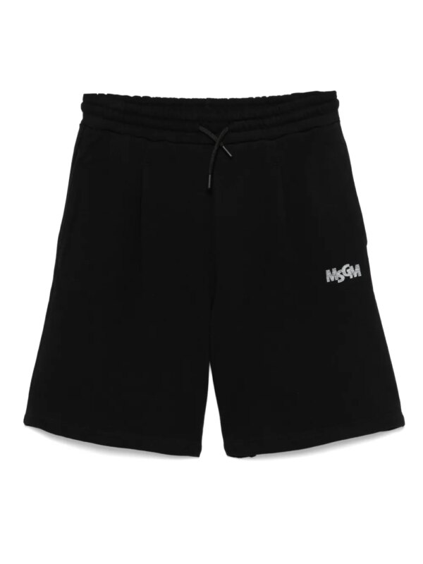 MSGM Kids short de sport à poches latérales fendues - Noir