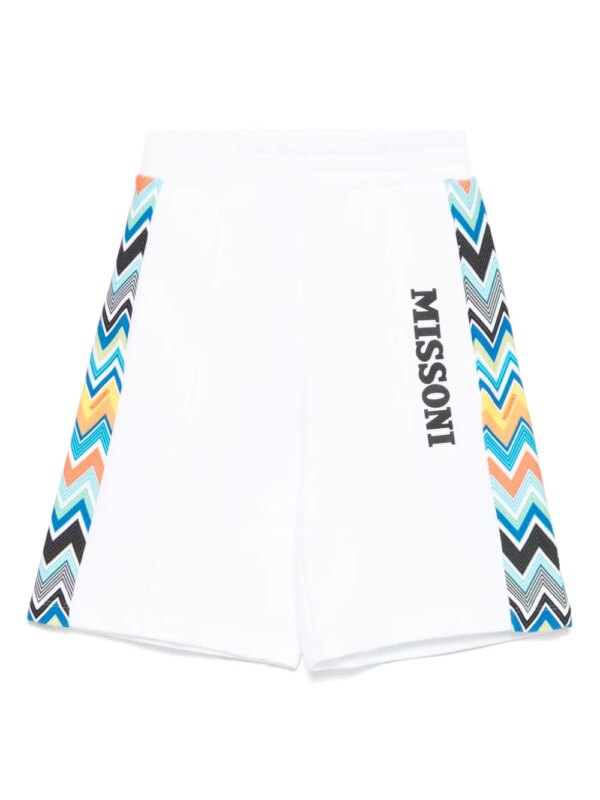 Missoni Kids short de sport à motif zig-zag - Blanc