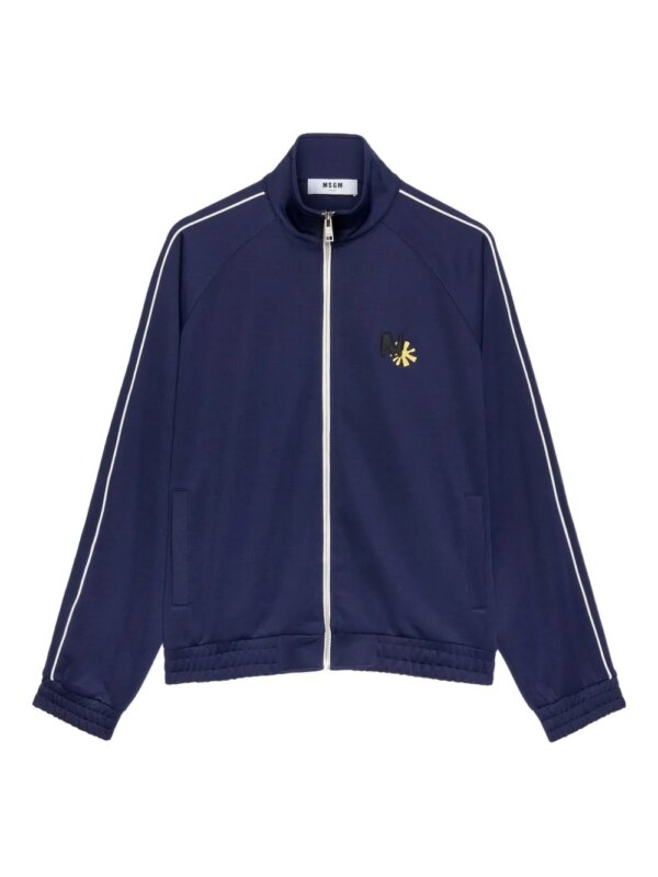 MSGM veste zippée à logo brodé - Bleu