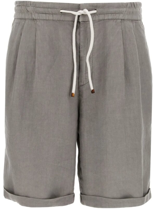 Brunello Cucinelli short en lin - Gris