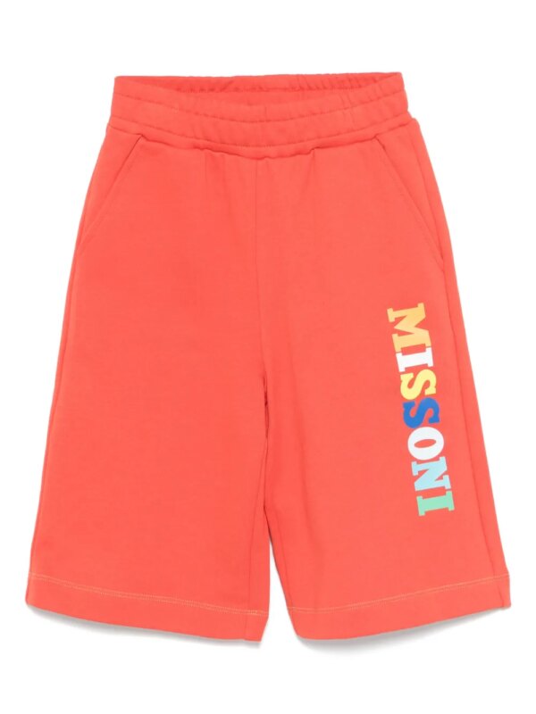 Missoni Kids short de sport à logo imprimé - Rouge