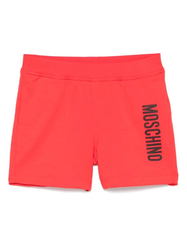 Moschino Kids short de sport à poches latérales fendues - Rouge