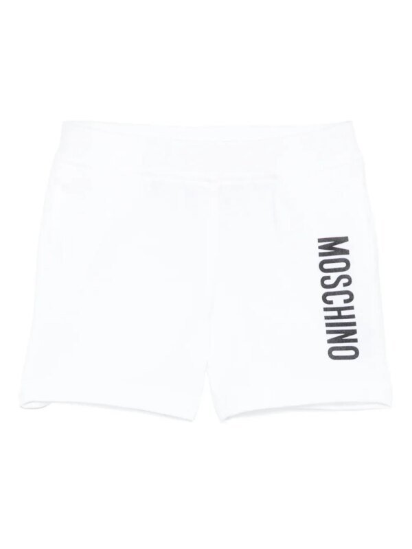 Moschino Kids short de sport à poches latérales fendues - Blanc