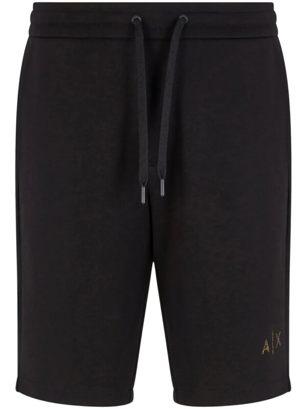 Armani Exchange short à logo imprimé - Noir