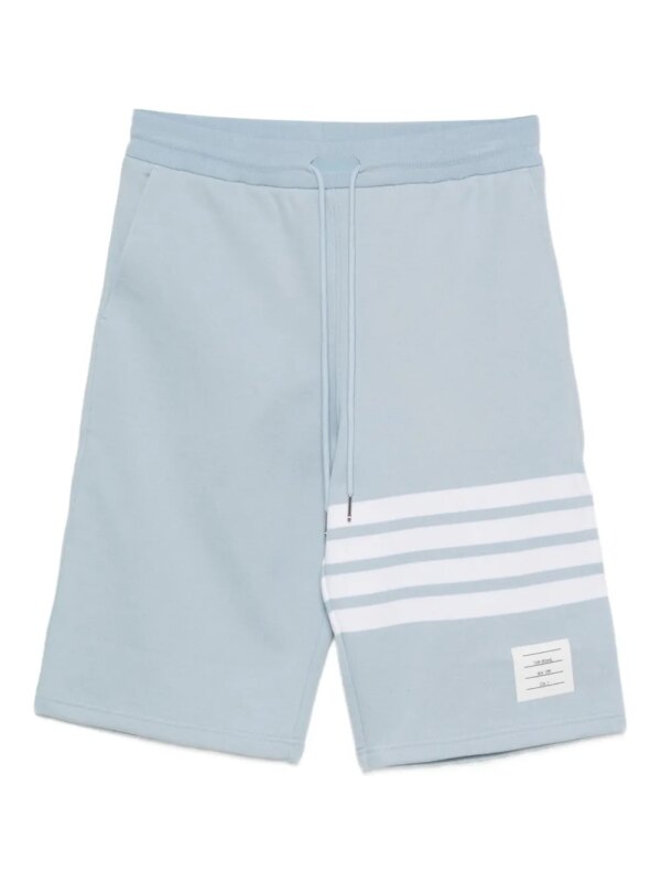 Thom Browne short de sport en coton à rayures - Bleu