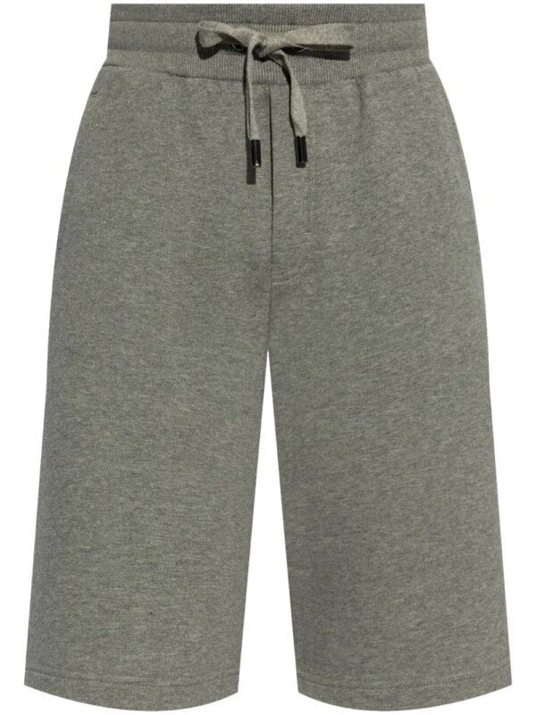 Dolce & Gabbana short de sport à plaque logo - Gris
