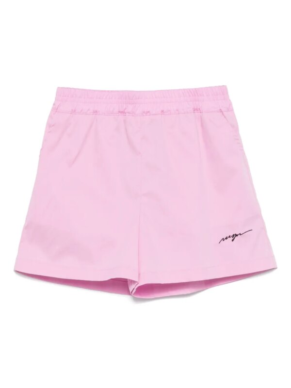 MSGM Kids short de sport à logo brodé - Rose