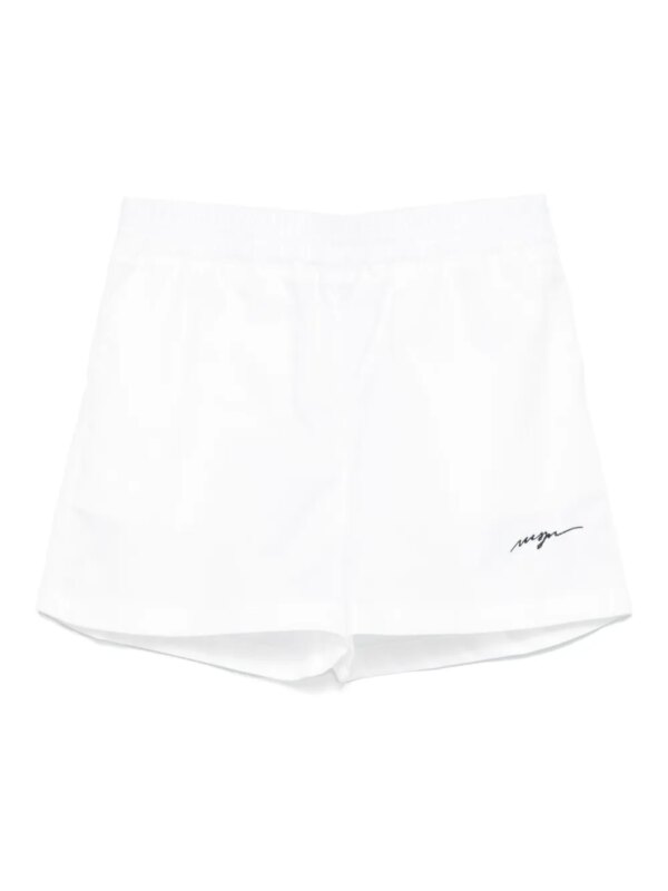 MSGM Kids short de sport à logo brodé - Blanc
