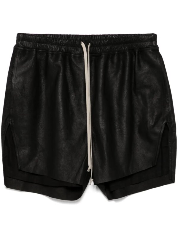 Rick Owens short en cuir - Noir