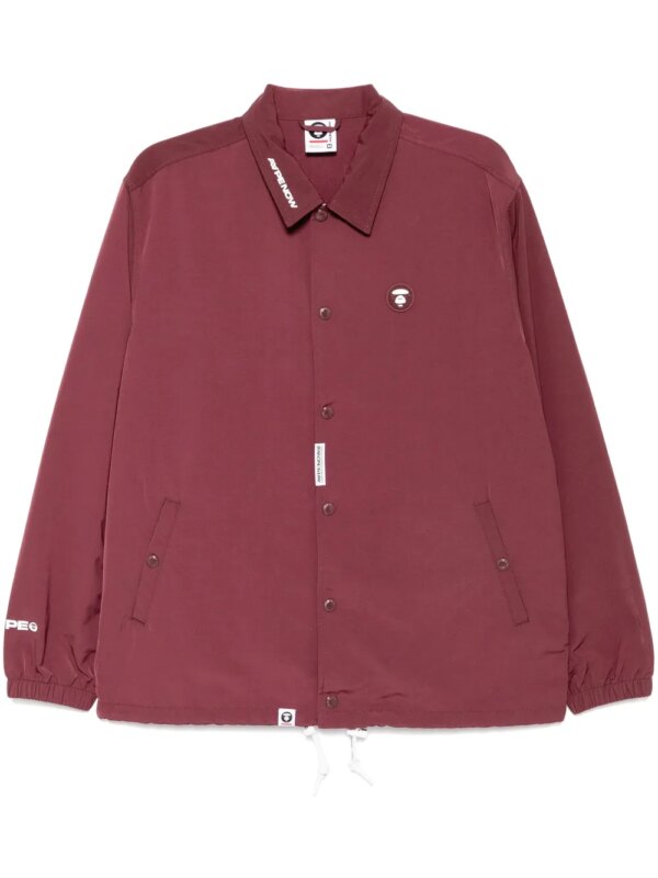 AAPE BY *A BATHING APE® veste teddy à logo Moonface - Rouge