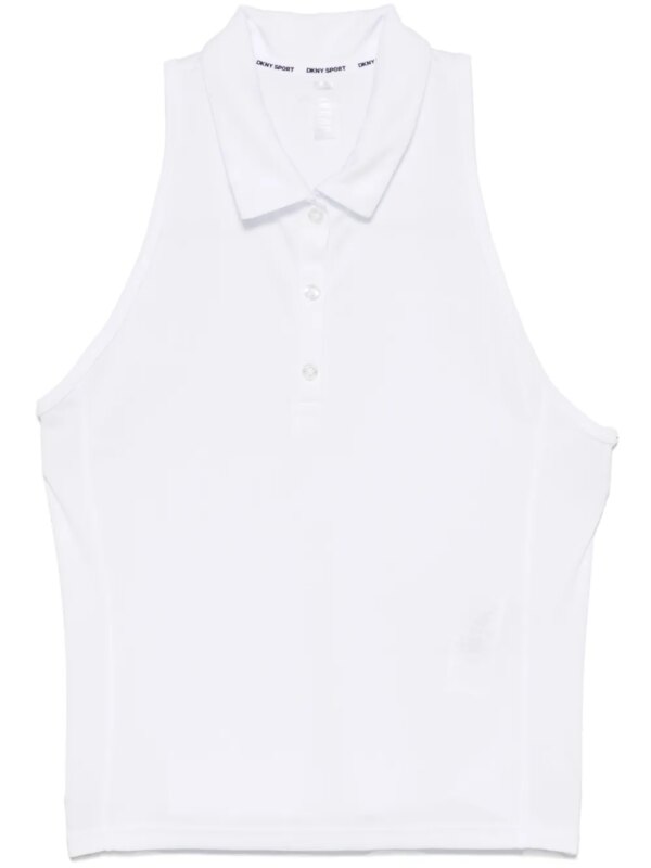 DKNY polo sans manches à dos nageur - Blanc