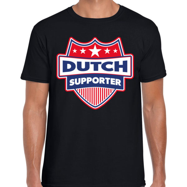 Nederland / Dutch supporter t-shirt zwart voor heren