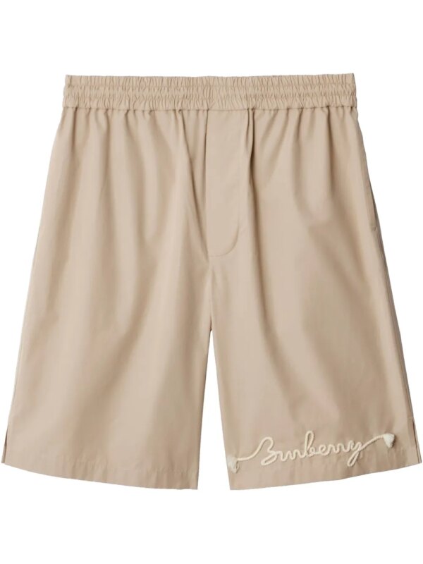 Burberry short en coton à logo nœud - Tons neutres