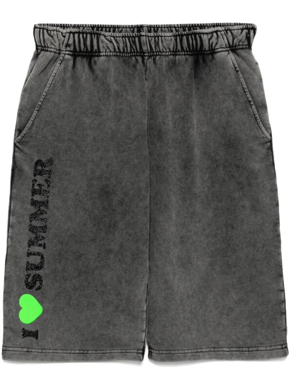 Joshua Sanders short à slogan imprimé - Gris