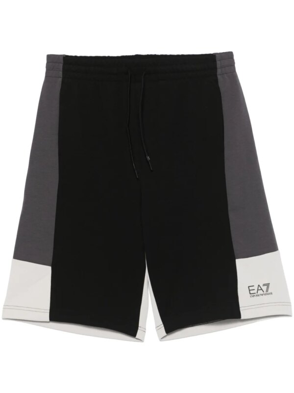 Ea7 Emporio Armani short à design colour block - Noir