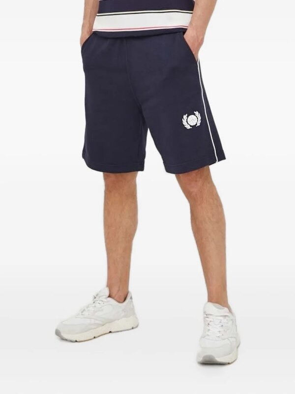 Gant short rayé à logo - Bleu