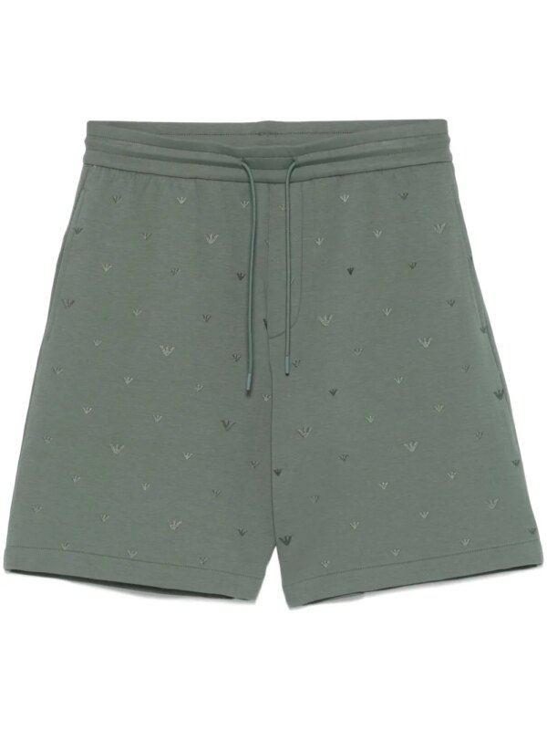 Emporio Armani short à logo brodé - Vert