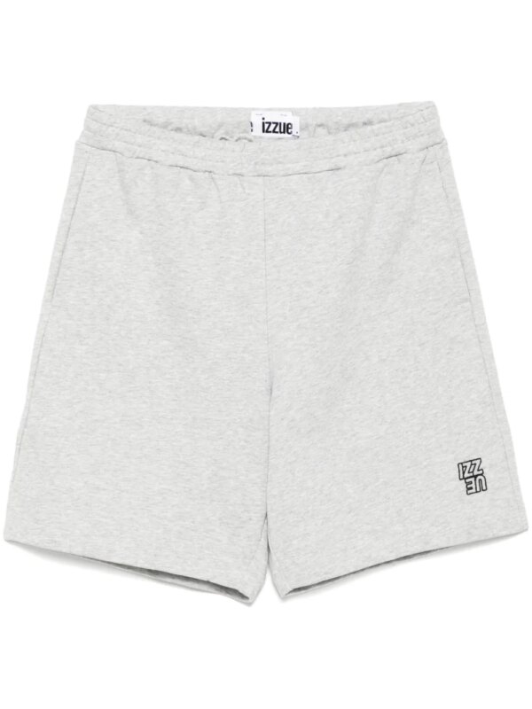 izzue short à logo brodé - Gris