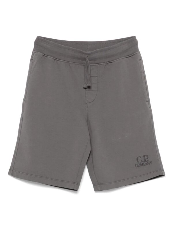 C.P. Company Kids short de sport à logo brodé - Gris