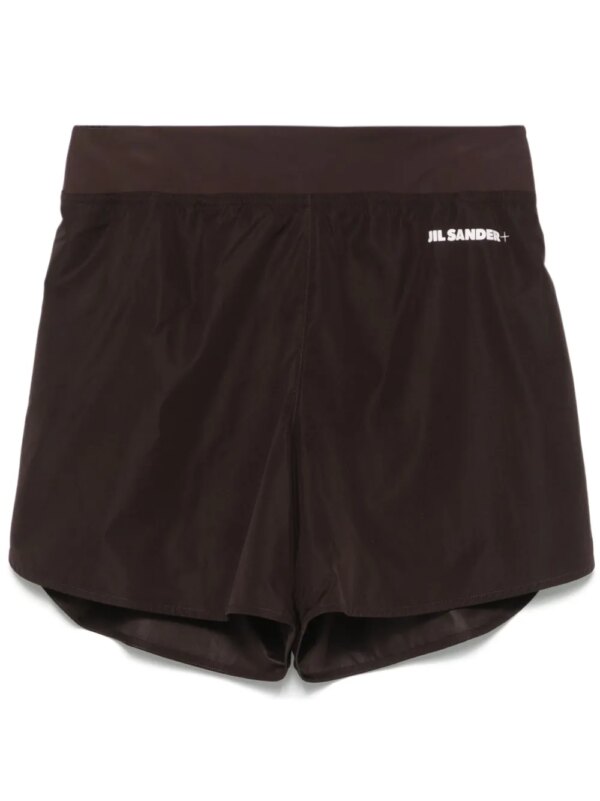 JIL SANDER+ short de sport à logo imprimé - Marron
