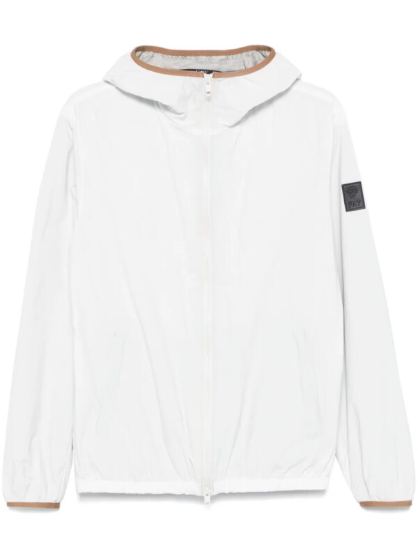 Fay coupe-vent à patch logo - Blanc