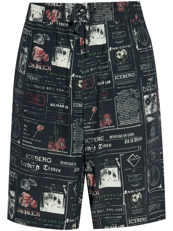 Iceberg short à imprimé multicolore - Noir