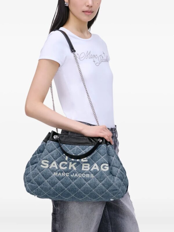 Marc Jacobs The Quilted denim tas met ketting - Blauw