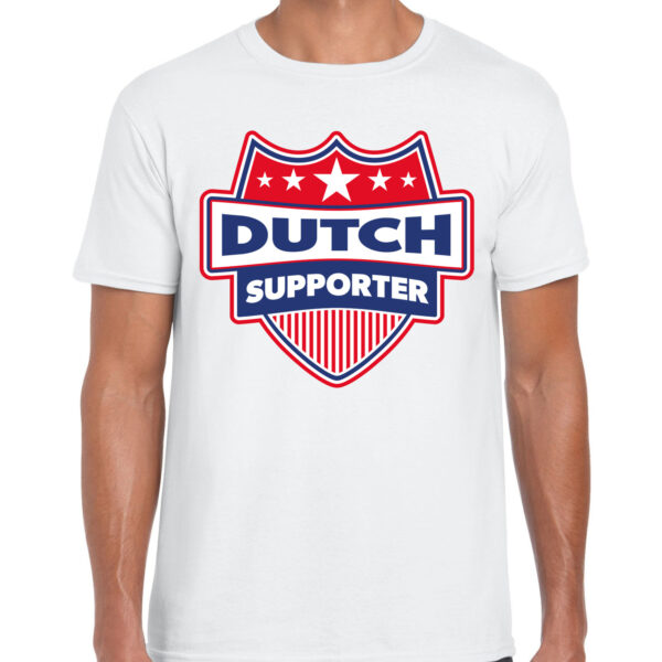 Nederland / Dutch supporter t-shirt wit voor heren