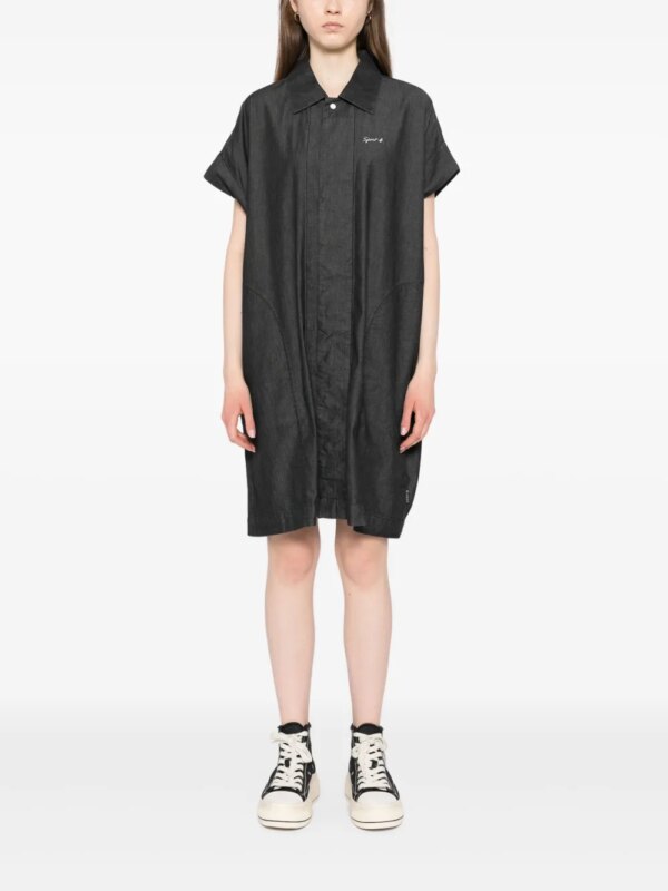 SPORT b. by agnès b. Vierkante denim blousejurk - Zwart