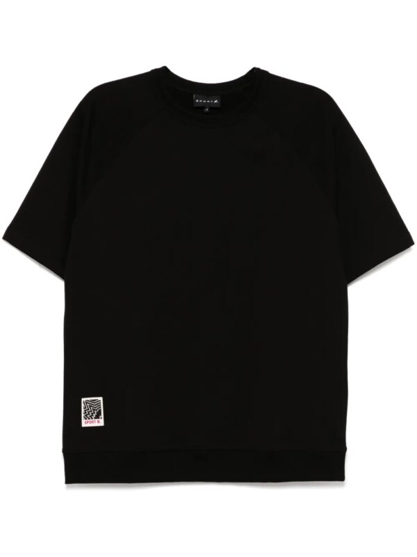 SPORT b. by agnès b. sweat oversize à manches crop - Noir