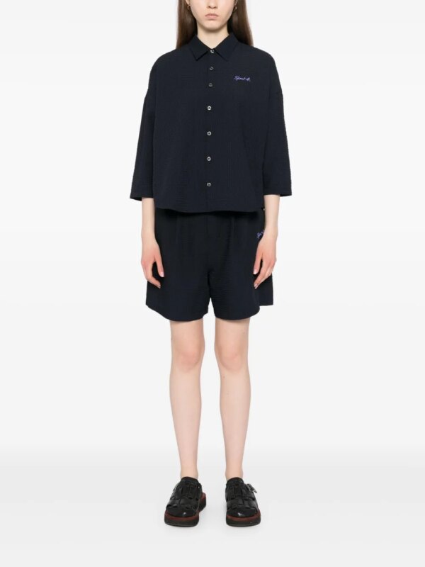 SPORT b. by agnès b. Seersucker shorts - Blauw