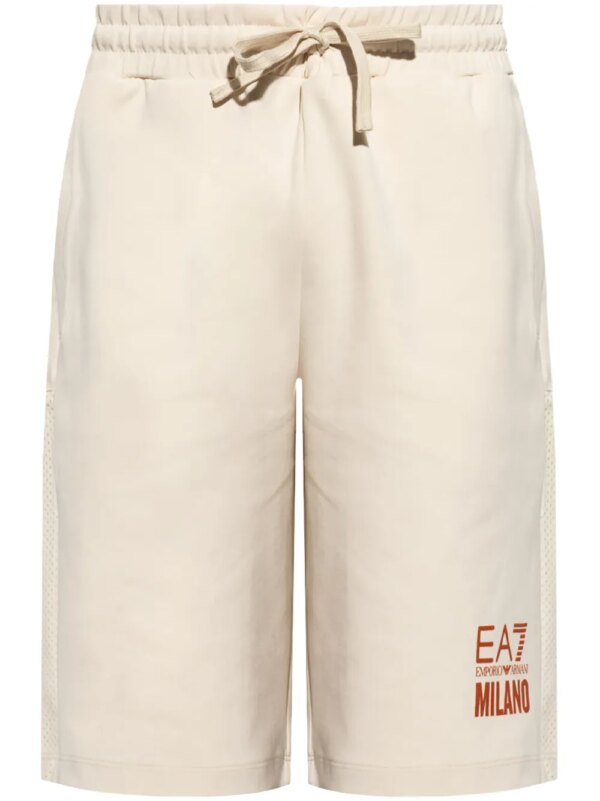 Ea7 Emporio Armani short à logo imprimé - Tons neutres