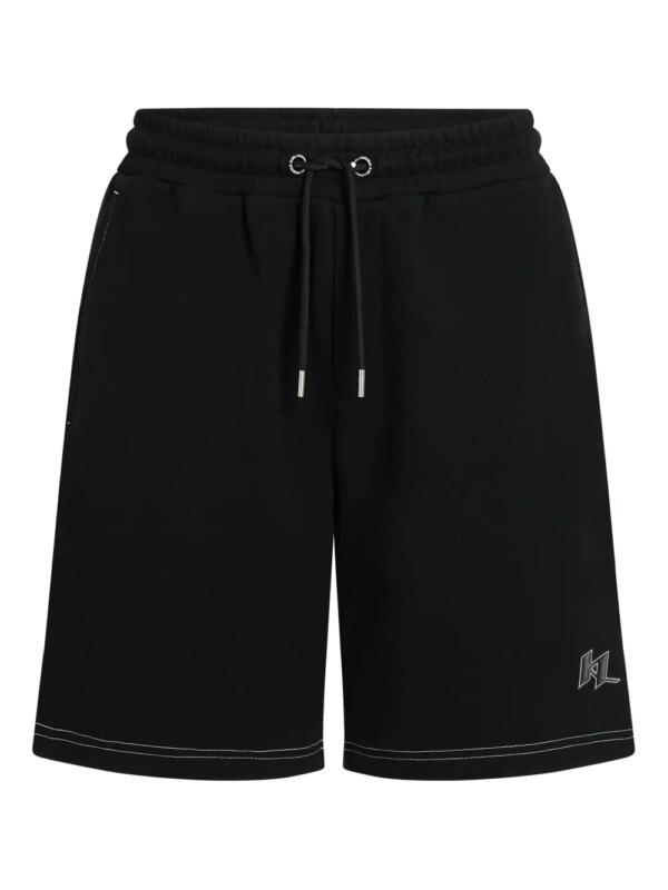 Karl Lagerfeld short à coutures contrastantes - Noir