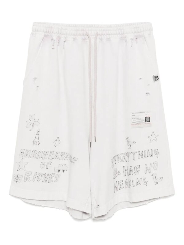 Maison MIHARA YASUHIRO short à imprimé graffiti - Rose